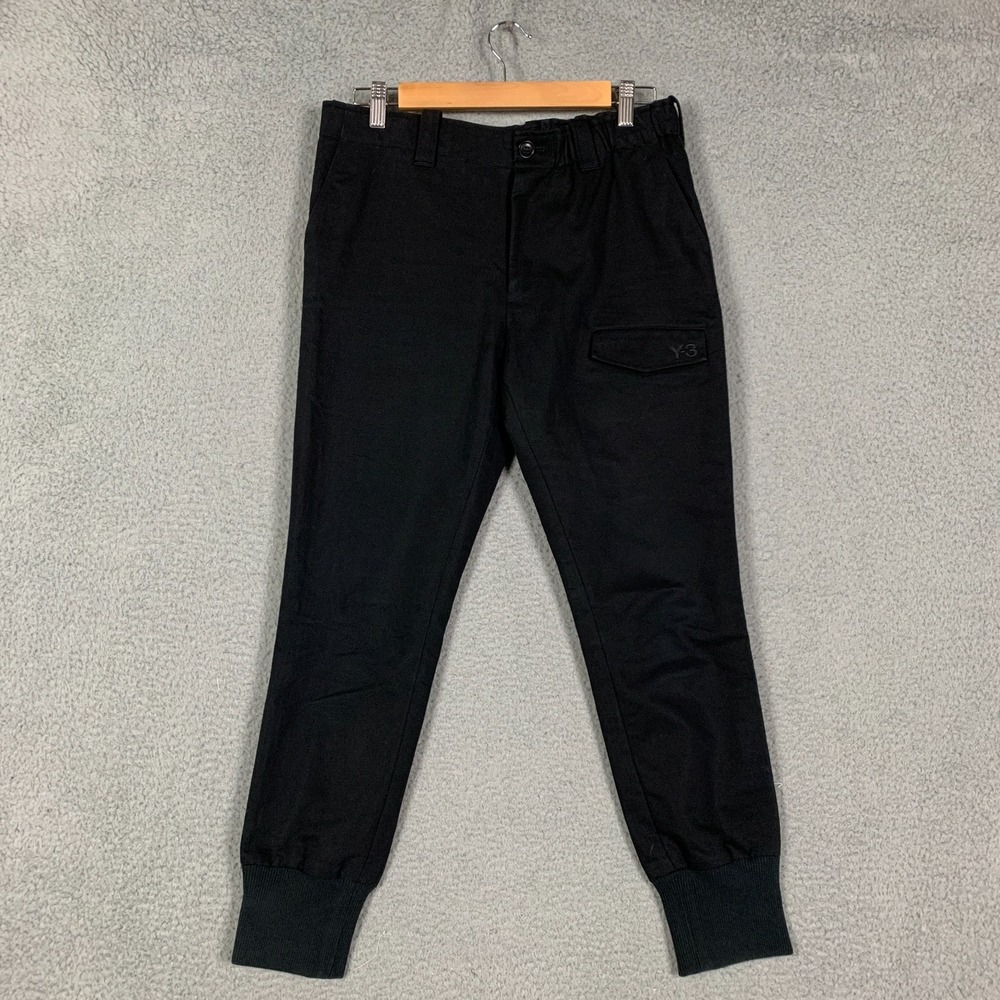 Y-3 Yohji Yamamoto Cargo Jogger Men's XS Black Side Taped Cuffed Pant Streetwear